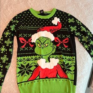 Dr. Seuss Grinch Holiday Sweater - Green and Black